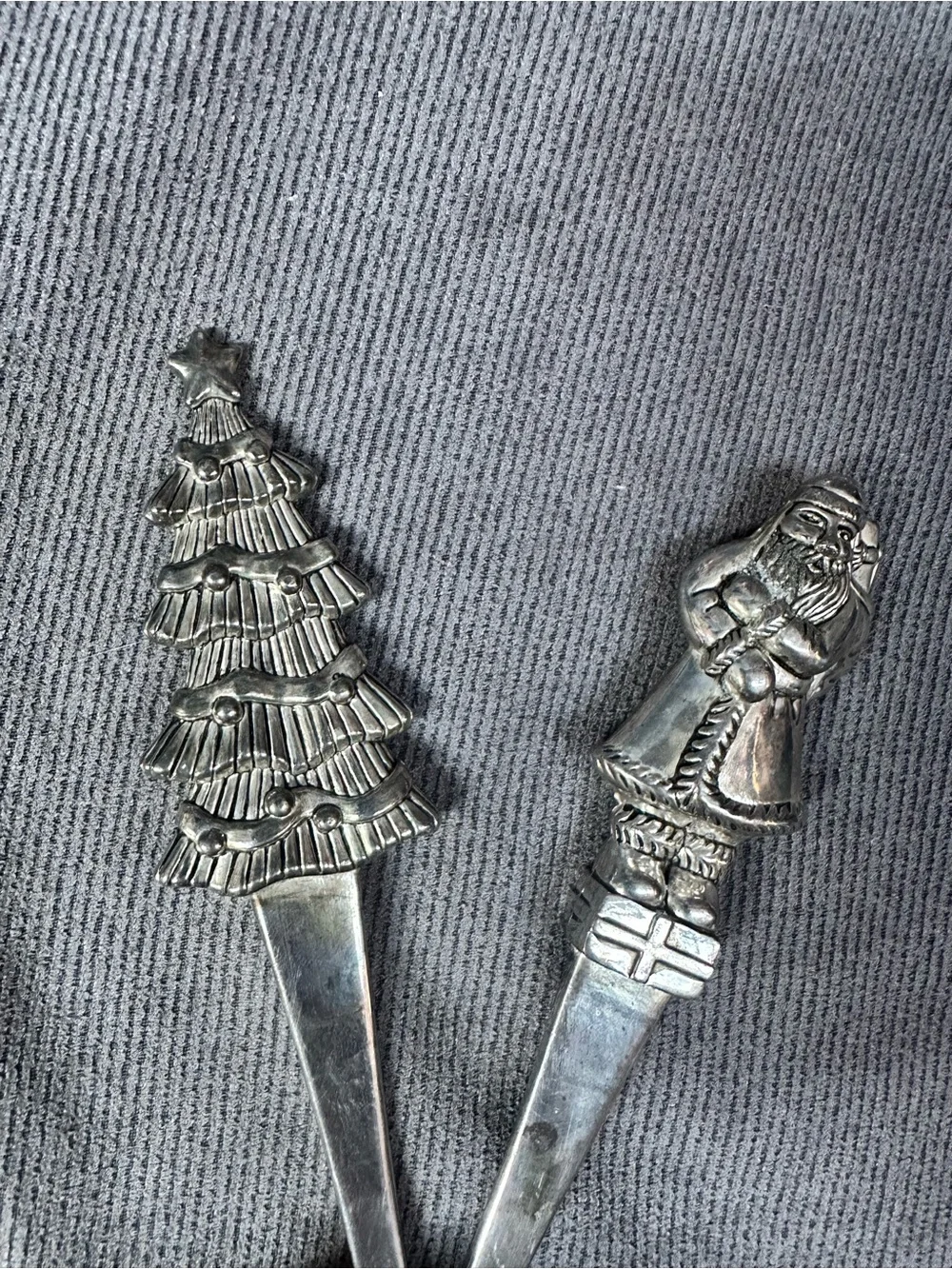 Wallace christmas silver plated serving spoon & fork Wallace
